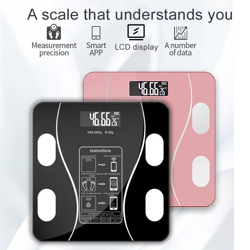 Weight Scale Smart APP Synchronized Body Fat Scale Bathroom Digital Scale Bluetooth Body Fat Scale Body Composition Analyzer